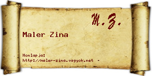 Maler Zina névjegykártya